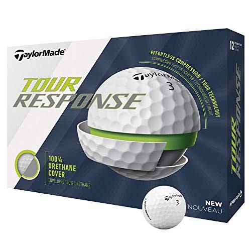 TAYLORMADE Tour Response Golf Ball, White, Dozen, 12 Count.