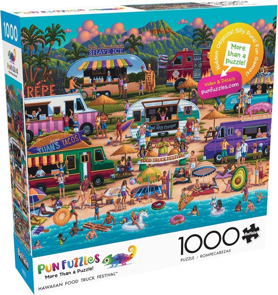 BUFFALO GAMES Hawaiian Food Truck Festival 1000 Piece Jigsaw Puzzle. NB: Da