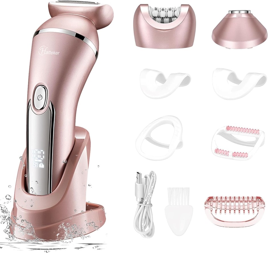HATTEKER Electric Shaver for Women Lady Epilator Electric Razors Kit Hair,