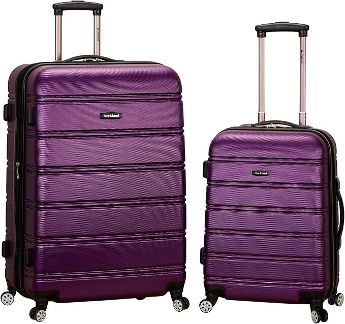 ROCKLAND Melbourne Double Spinner Wheel, 2 Piece Set, 20" & 28", Purple.