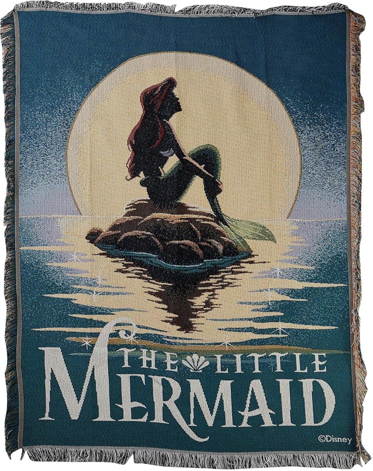 DISNEY The Little Mermaid, Poster Woven Tapestry Throw Blanket, 48" x 60",
