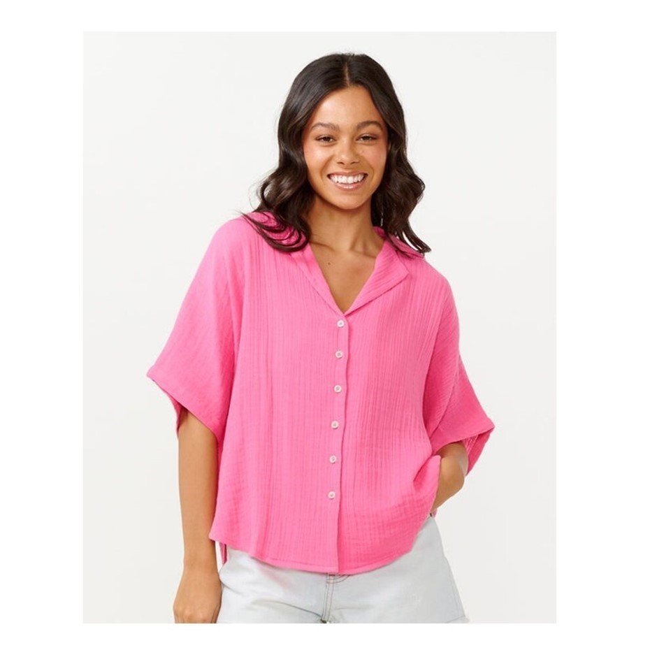 RIP CURL Women's Premium Surf S/S Shirt, Size 2XS, Hot Pink (0597). RRP: $7