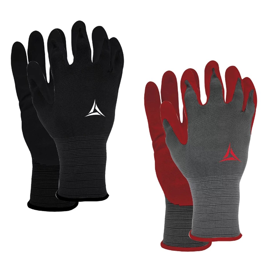 HAND CREW 14pk Foam Latex Gloves, Medium. NB: damaged packaging, 1 x pair m