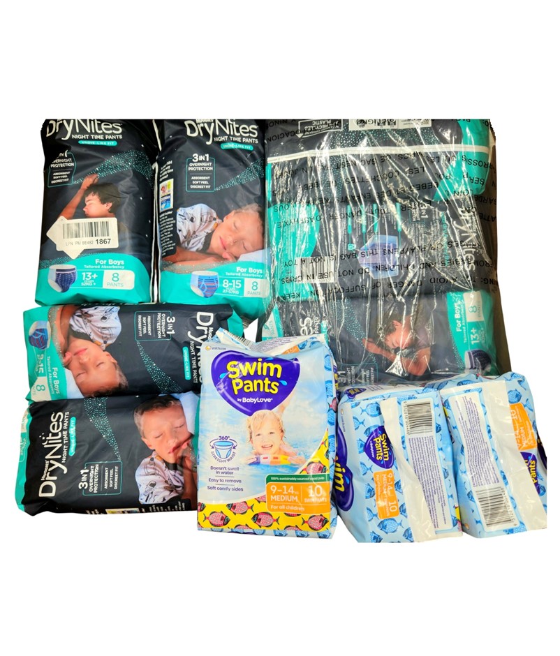 10 x Assorted BABYLOVE 8-15 Years, 13+ Years Boys DryNites Disposable Pants