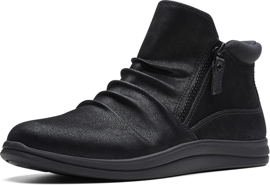 Clarks Women's Breeze Range Ankle Boot, Black Synthetic, 5.5
