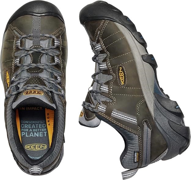 KEEN Men's Targhee 2 Low Height Waterproof Hiking Shoes, Gargoyle/Midnight
