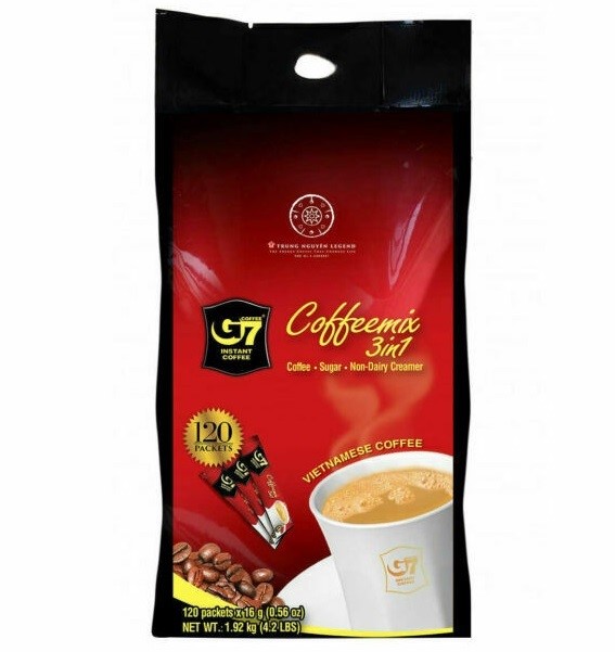 G7 Instant Vietnamese Coffee 3-in-1 Coffee Sugar & Non Dairy Creamer, 120pc
