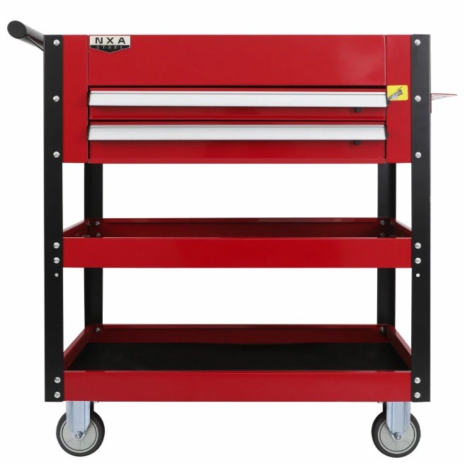 NXA 76cm Red Tool Cart With 2 Drawers And 3 Trays 30TC2D2TR.