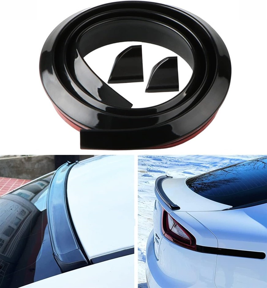 4.5CM Upgrade 1.5m/4.92ft Universal Gloss Black Trunk Spoiler Lip Kit, Car