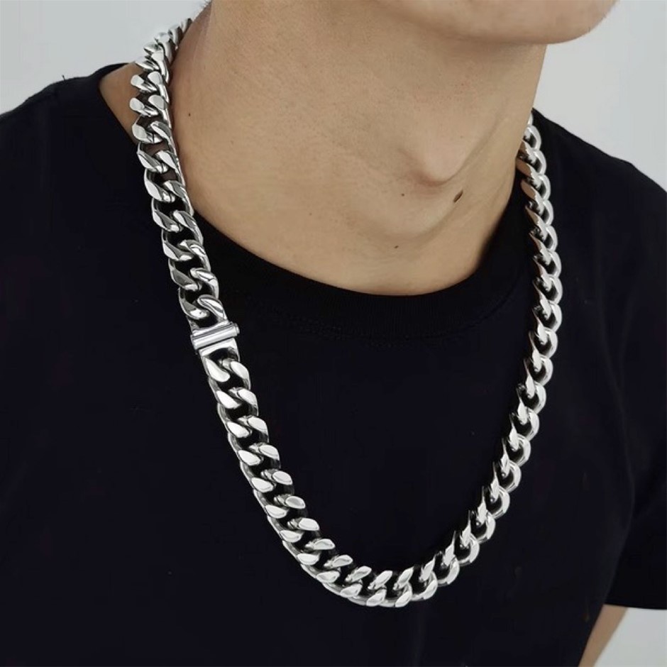 Silver-Filled Cuban Link Chain Necklace, 10MM Wide - 66.9cm