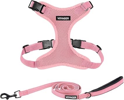 VOYAGER Step-in Lock Dog Harness, Pink, Small.