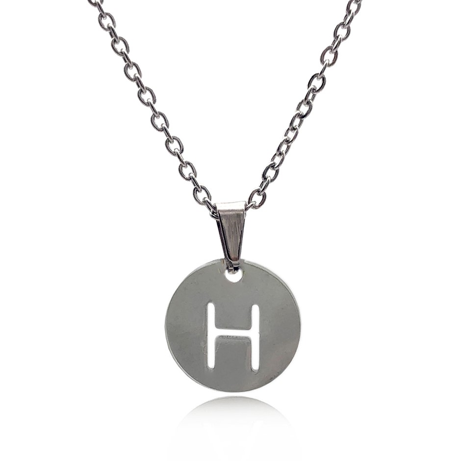 Initial Charm Letter  'H' Pendant Necklace
