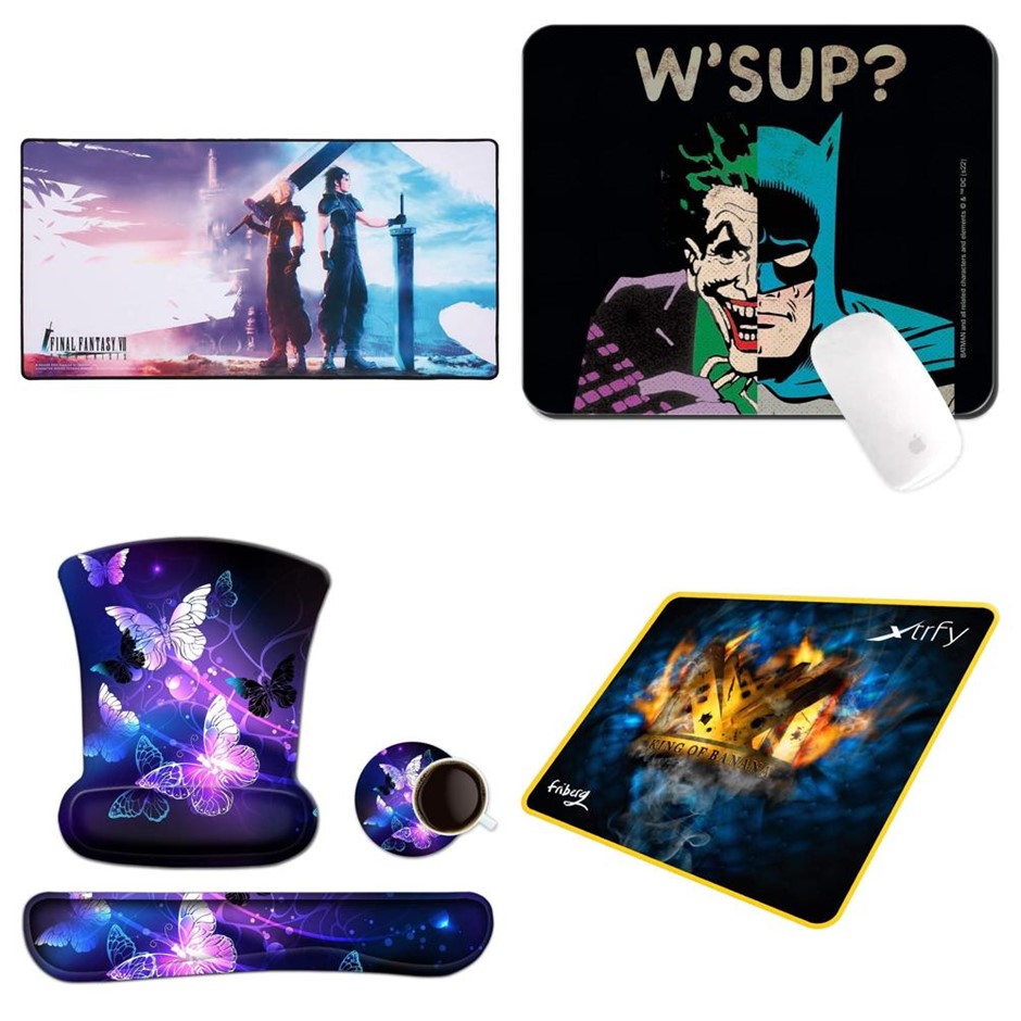 4 x Assorted Mousepads And Deskmats. 1 x SQUARE ENIX Final Fantasy VII Pad.