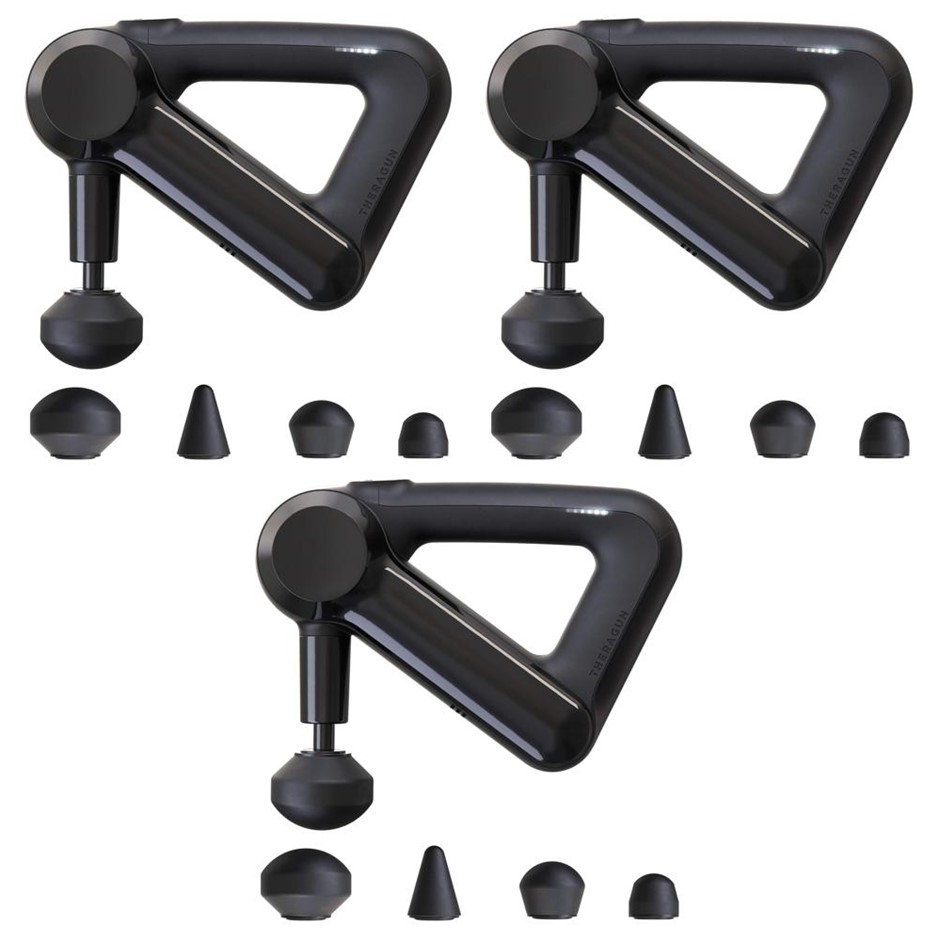 3 x Massaging Devices; THERAGUN G3 Percussive Therapy Device, Handheld Deep