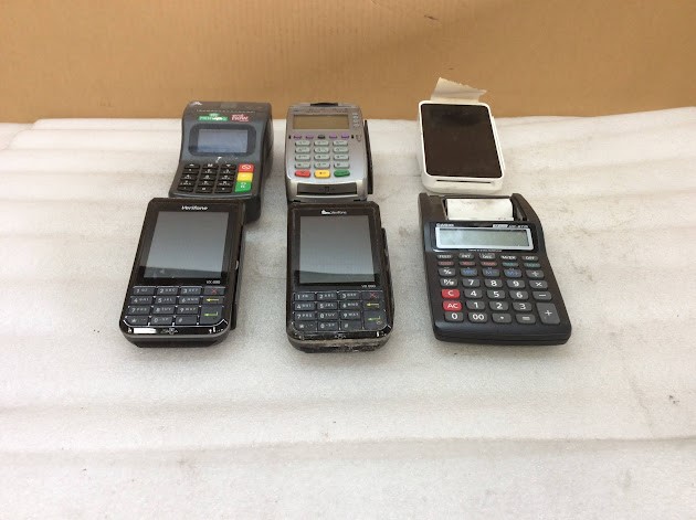 Verifone VX520 Credit Card Terminal& HR-8TM Printing Calculator (Lot of 6)