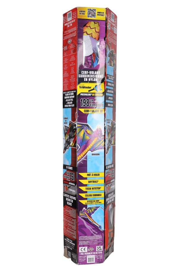 6 x Assorted X-KITES Supersized Nylon Kite 132cm Wing Span, 3-D w/ Triwinde