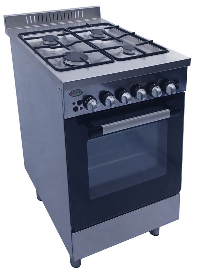 Emilia 4 burner S/S Gas Stove, Fan Forced oven