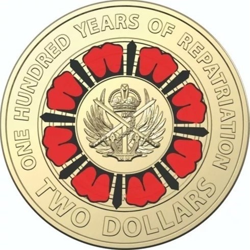 2019 $2 ANZAC 100 Years of Repatriation Australian two $coin