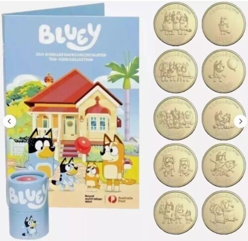 Australia Bluey $1 $Bucks 2024 10 Coin Complete Set (Uncirculated)
