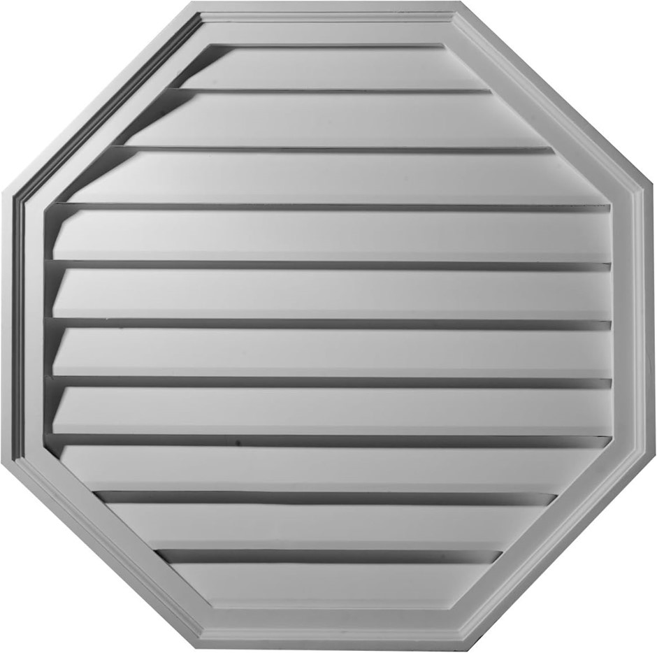 Ekena Millwork 30"W x 30"H x 1 1/8"P, Octagon Gable Vent Louver, Functional