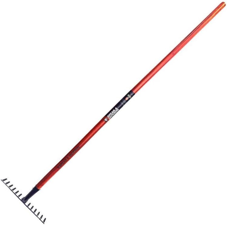 SPEAR & JACKSON 14 Tine Timber Handle County Rake Garden.