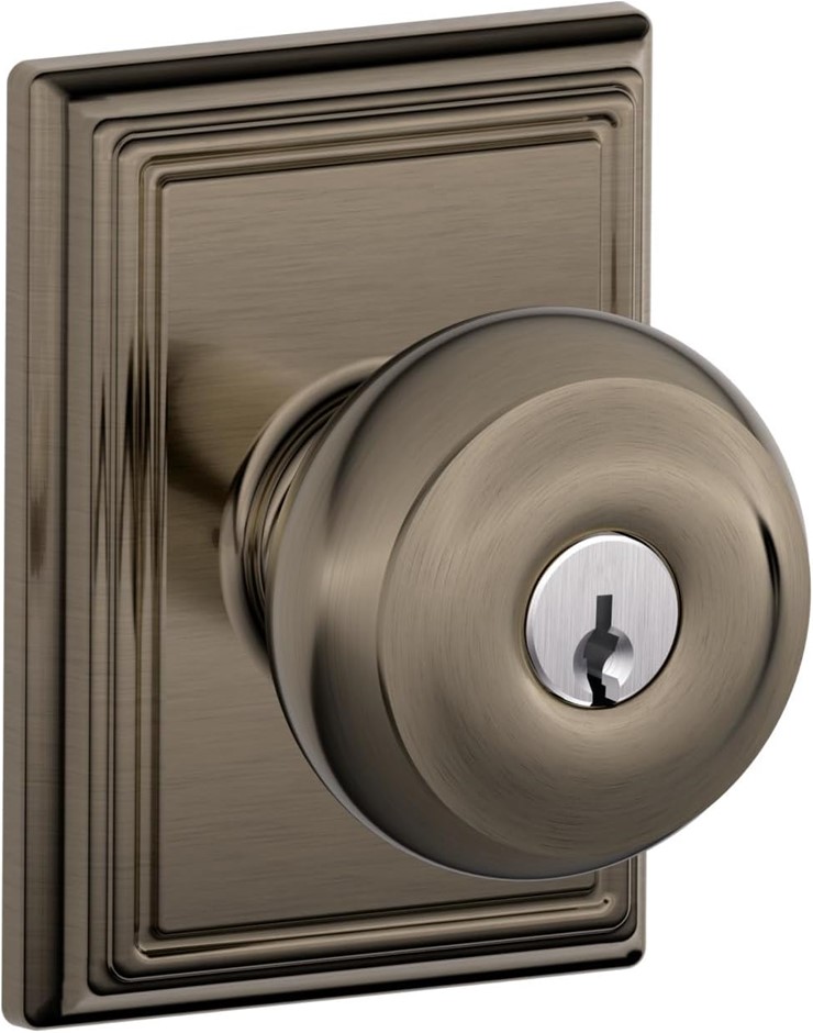 SCHLAGE F51A GEO 620 ADD Georgian Knob with Addison Trim Keyed Entry Lock,