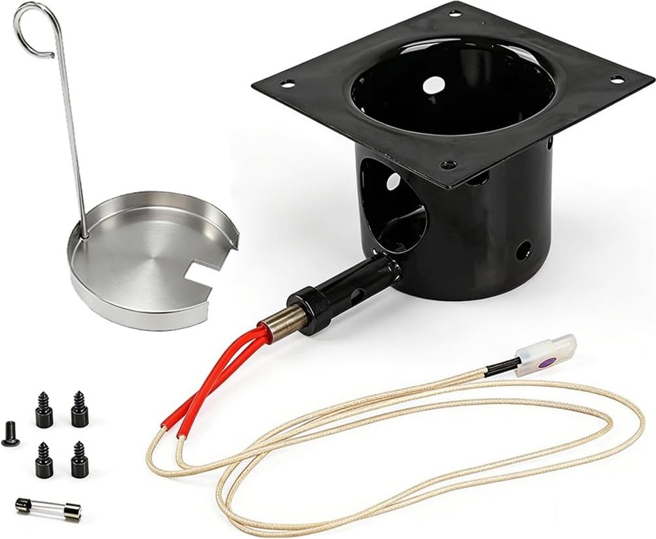 Heavy Duty Steel Porcelain-Enameled Fire Burn Pot and Hot Rod Ignitor Kit R