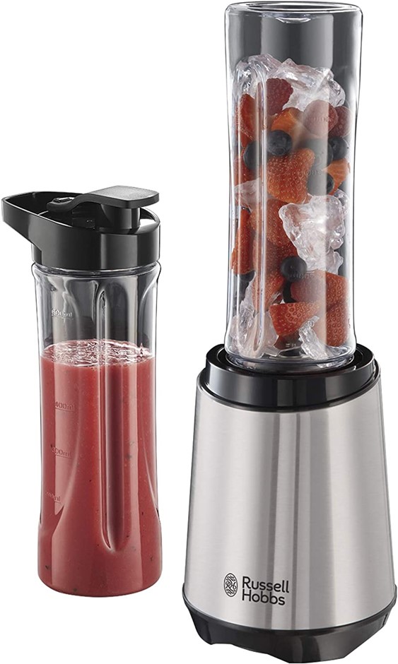 RUSSELL HOBBS RHBL300 Mix and Go Stainless Steel Blender, 300W Motor, 600ml