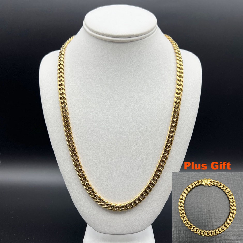 18K Gold-Filled Cuban Curb Chain Necklace, 8MM Wide - 60.9cm