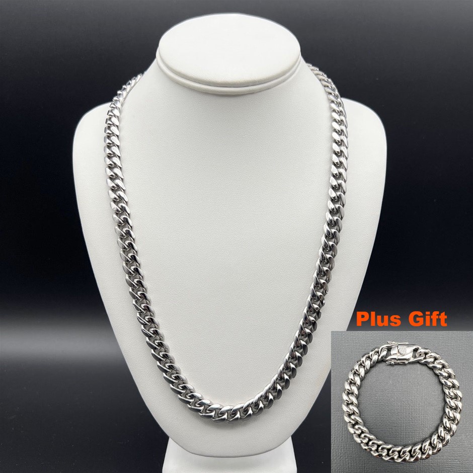 Silver-Filled Cuban Curb Chain Necklace, 10MM Wide - 60.9cm