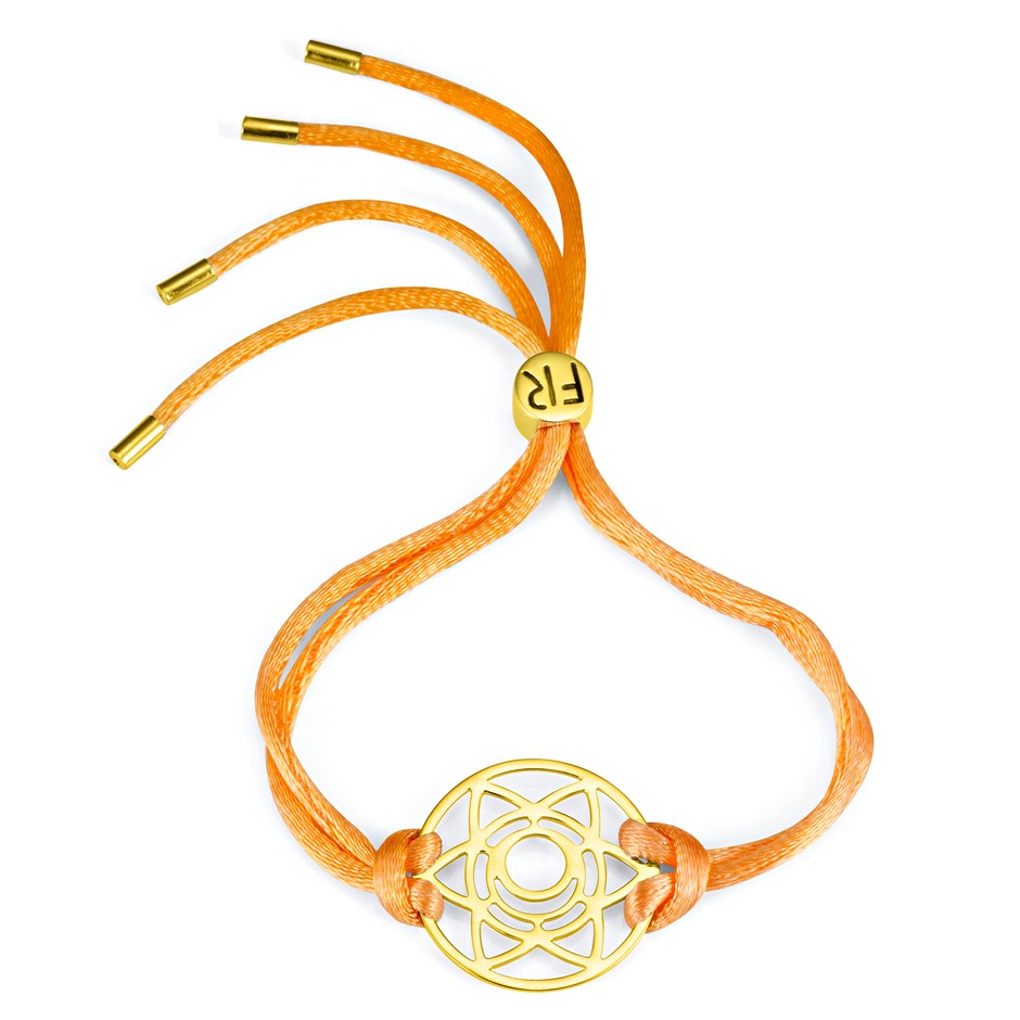 Solid 925 Sterling Silver & Gold Plated Chakra Bracelet - Sacral Chakra