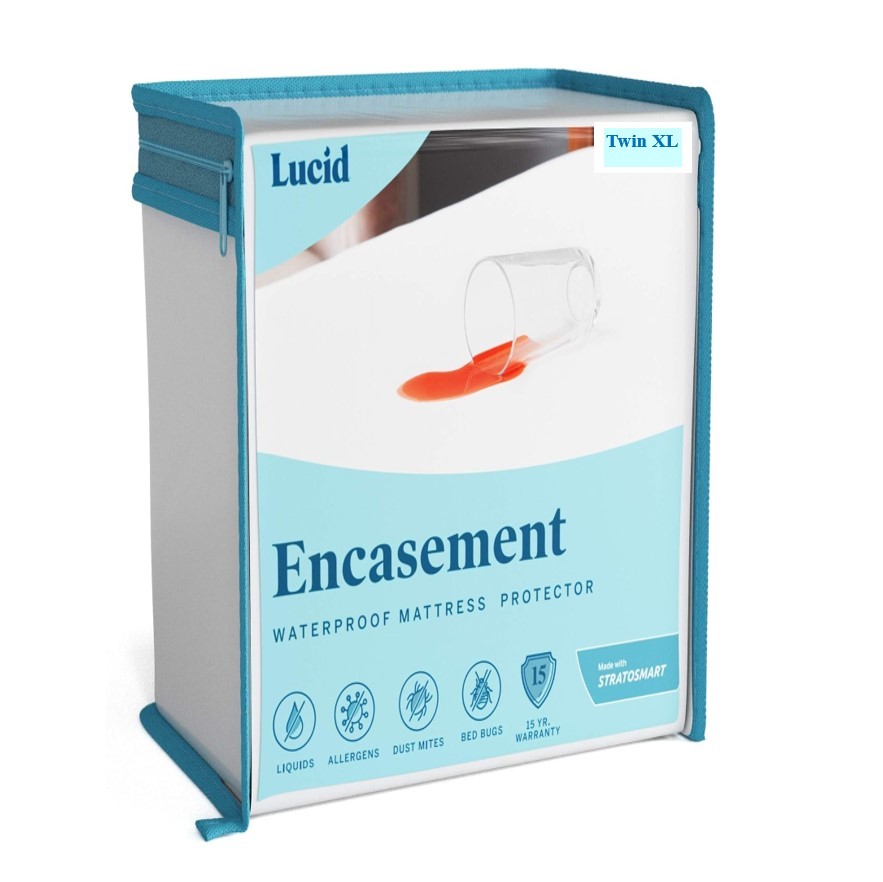 LUCID Encasement Mattress Protector, Twin XL. Buyers Note - Discount Freig
