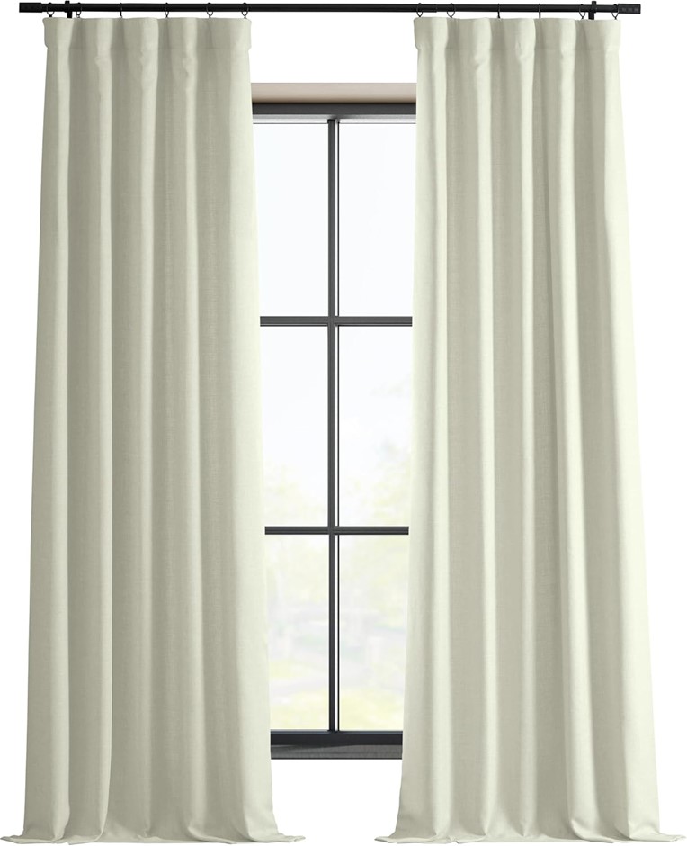HPD Italian Faux Linen Curtains for Bedroom 50" x 84" (1 Panel), Gravity Iv