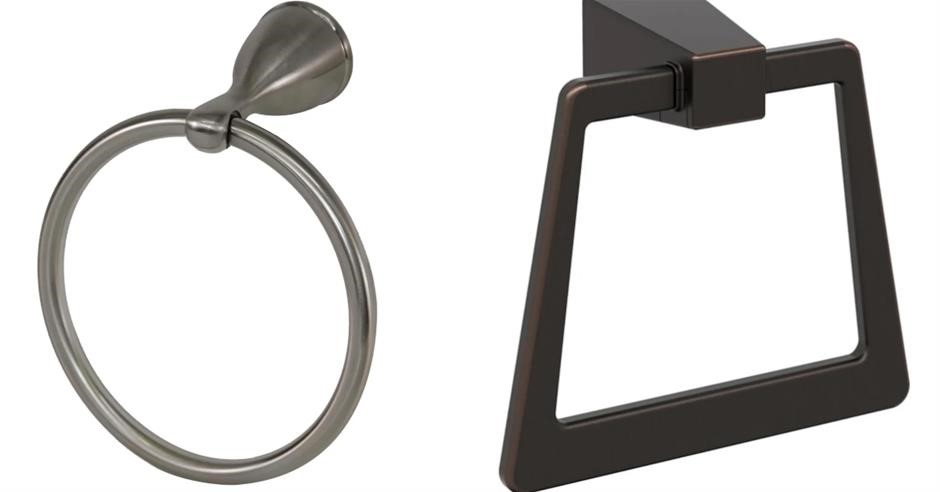 BUNDLE: DesignHouse Ames Towel Ring, Brushed Nickel X AMEROCK Towel-Ring 6-