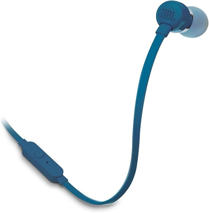 JBL Tune 110 Wired In-Ear Headphones with JBL Pure Bass Sound, Blue NB: min