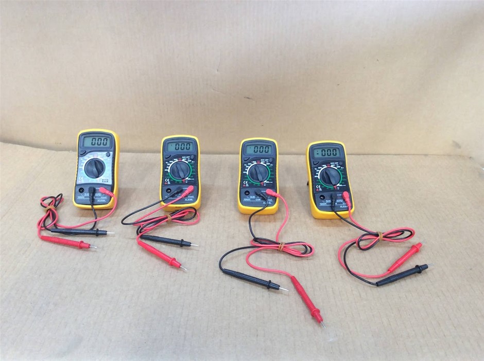 Unknown Brand XL830L Digital Multimeter with Test Leads (Lot of 4)