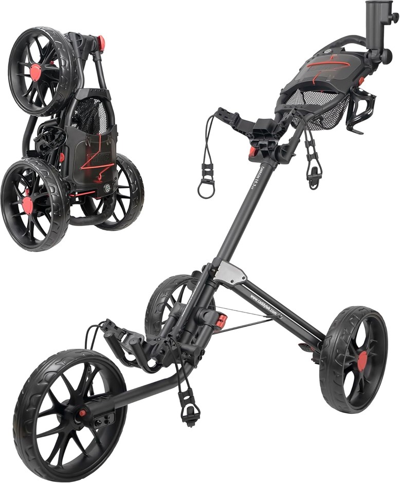 CADDYTEK Caddylite 15.3 V2 Golf Push Cart, Deluxe Quad-Fold, Lightweight, 3