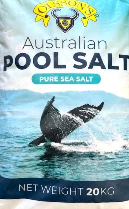 OLSSON'S Australian Pool Salt, Pure Seat Salt, 20kg. N.B: Damaged packaging