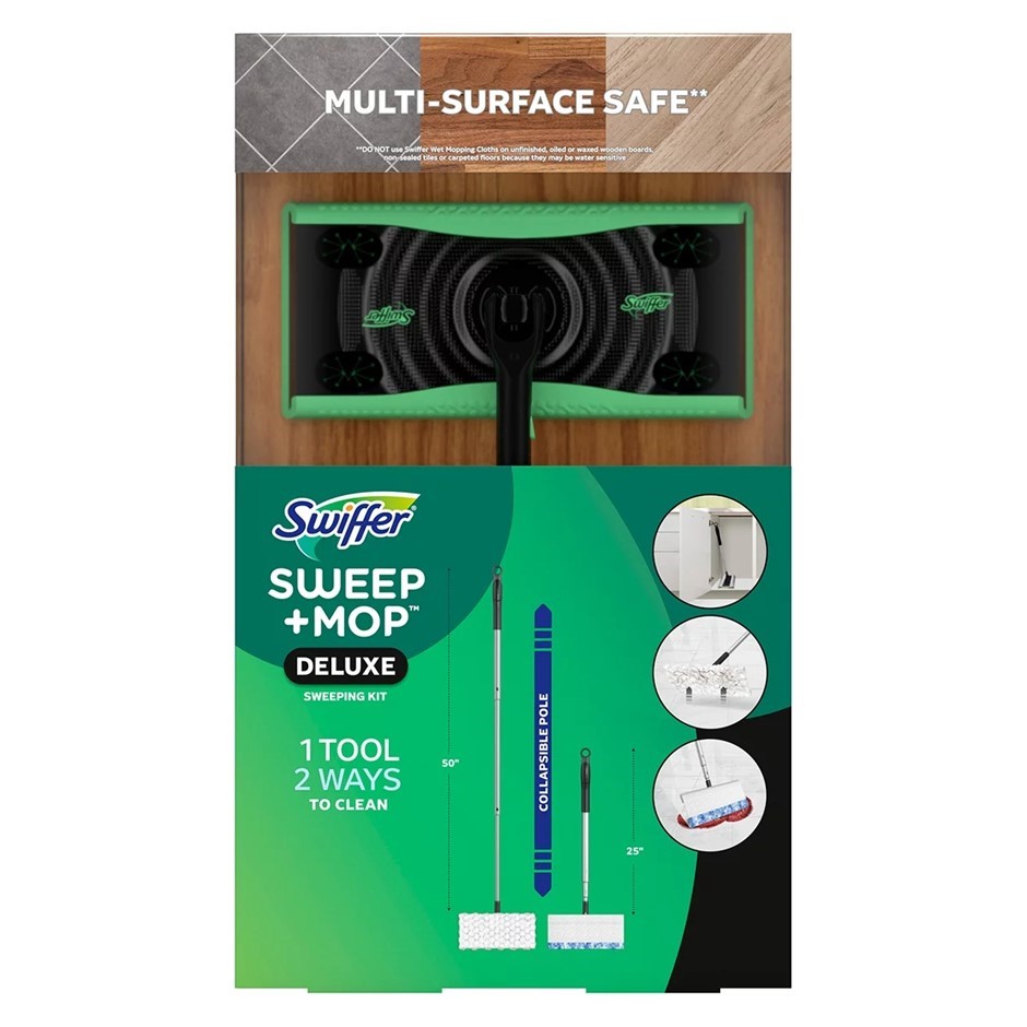 2 x SWIFFER Sweep and Mop Deluxe Starter Kit. NB: Not in original packaging
