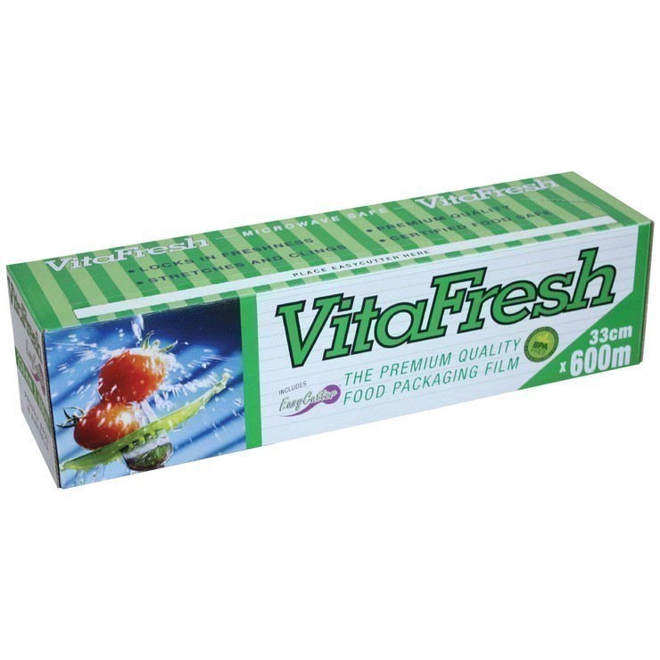 2 x VITAFRESH Cling Wrap, 600m x 33cm. N.B. Damaged packaging & 2 x ezy-cut