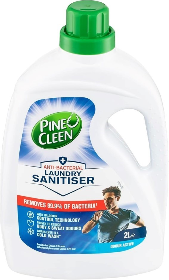 2 x PINE O CLEEN Laundry Sanitiser, Odour Active, 2L.