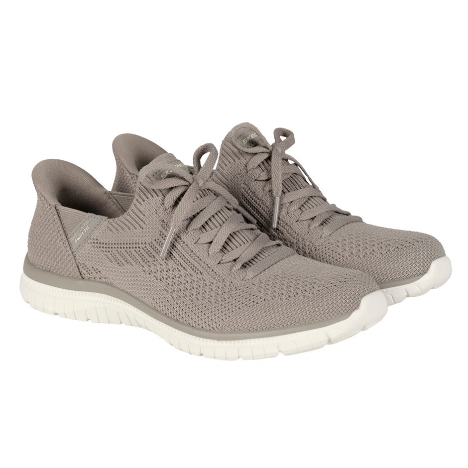 SKECHERS Women's Knit Slip Shoes, Size US6, Taupe (TPE), 179181. Buyers No