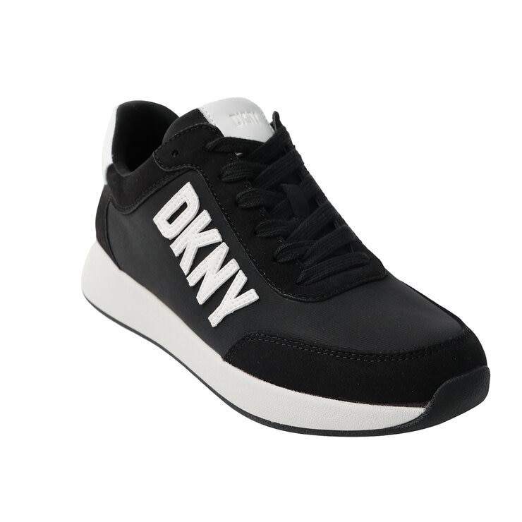 DKNY Women's Onika Lace-Up Sneakers, Size US10, Black/White. Buyers Note -