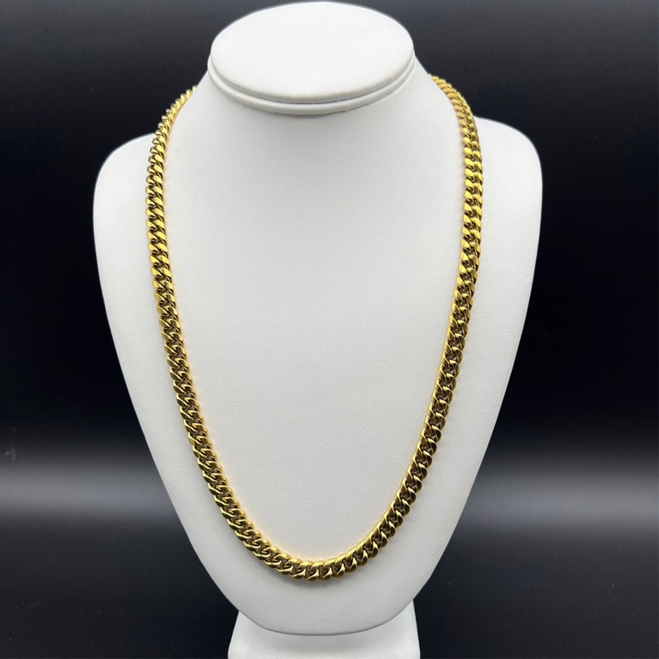18K Gold-Filled Cuban Link Chain Necklace, 8MM Wide - 60.9cm