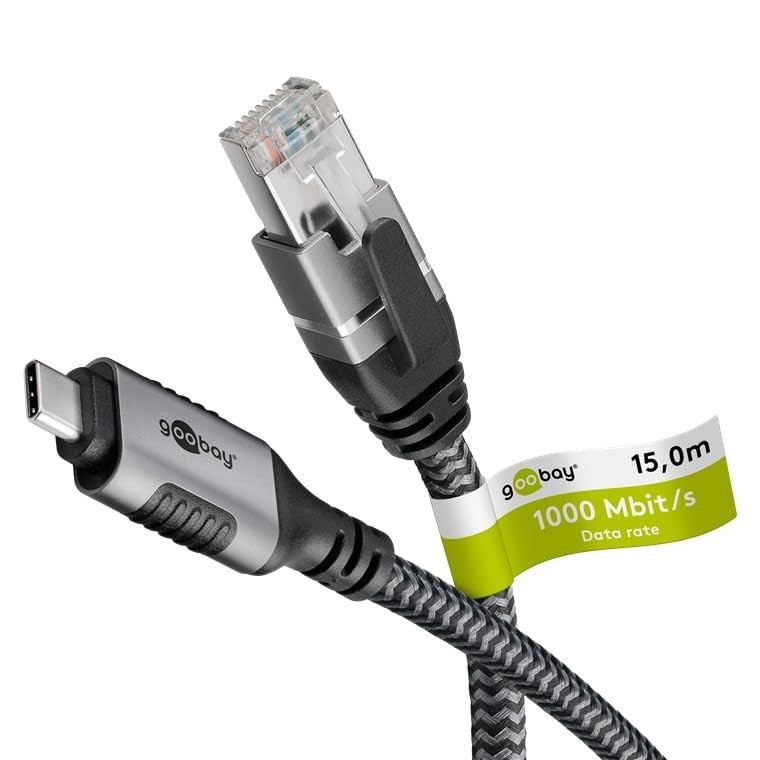 GOOBAY USB-C™ 3.1 to RJ45 Ethernet Cable 15 m - Black