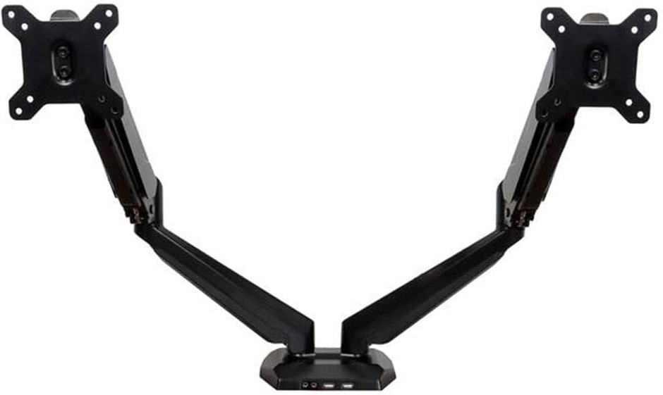 STARTECH Dual Monitor Full Motion Arm, USB Hub and Audio Ports in Base, Mo