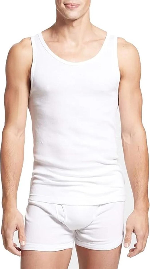 Calvin Klein Men's Cotton Classics 3-Pack Tanks, Large, White.