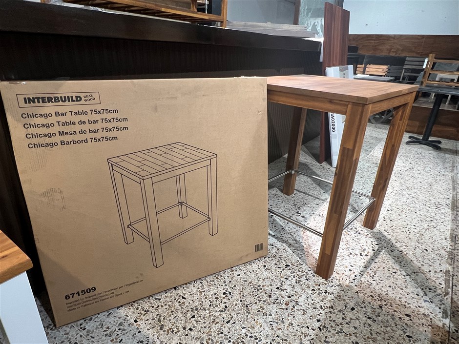 <p>Interbuild Chicago Bar Table 75cm x 75cm </p>