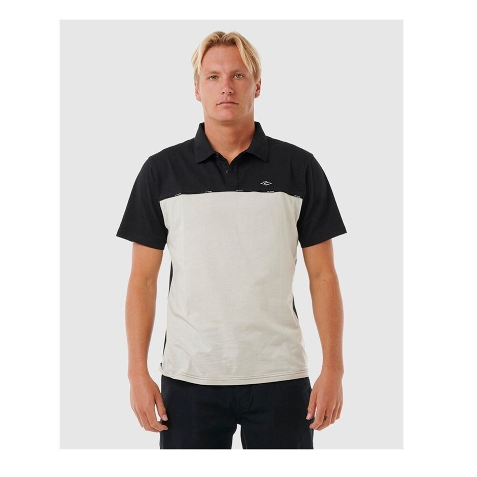 RIP CURL Men's Vaporcool Medina Seacell Polo Shirt, Size M, Black / Grey. R