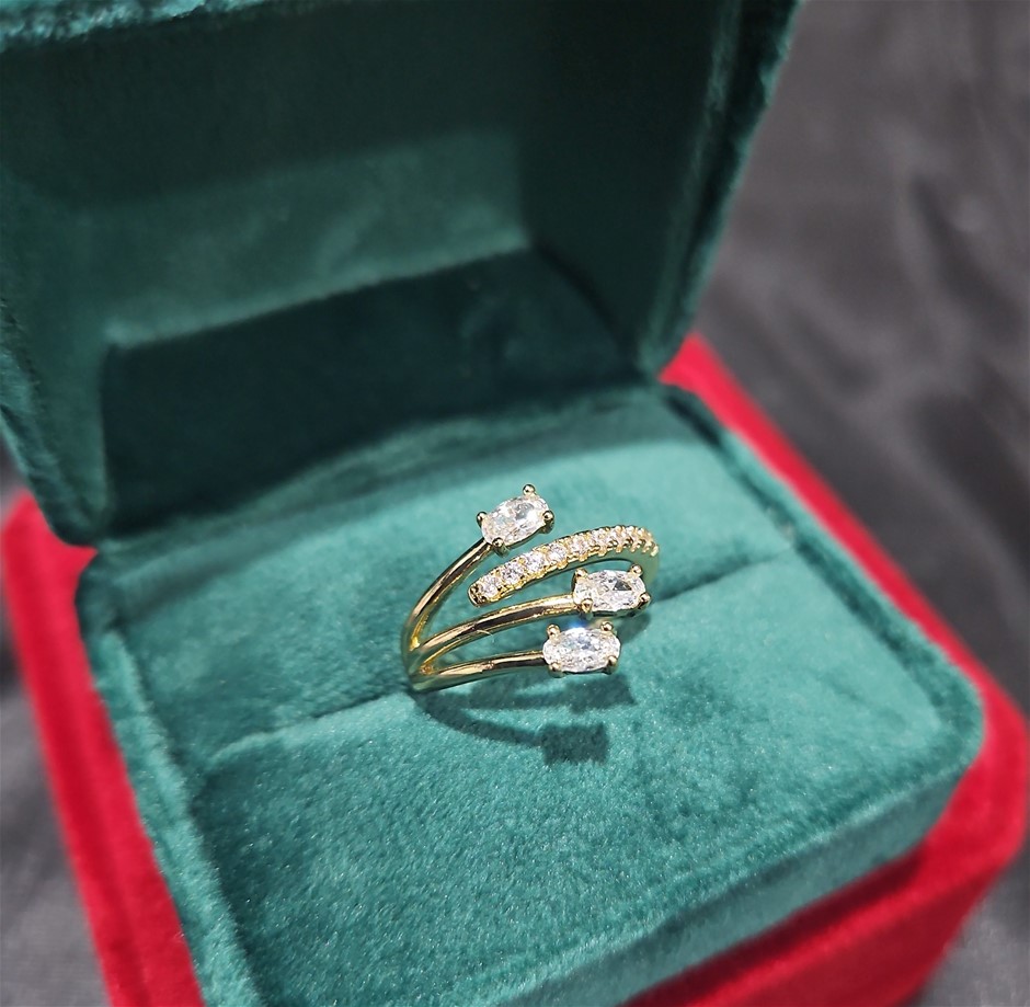 14K/Italy 1.5ctw Oval Cut Yellow Gold Ring(stamped)Warranty Quality-8US